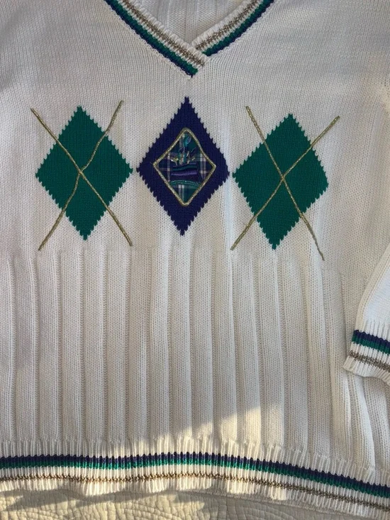Vintage Golf Sweater with Argyle Large* - Picture 3 of 8